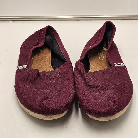 TOMS Red Shoes Womens 10 Slip On Canvas Grey Recycled Comfy Minimalist Timeless - Picture 8 of 10
